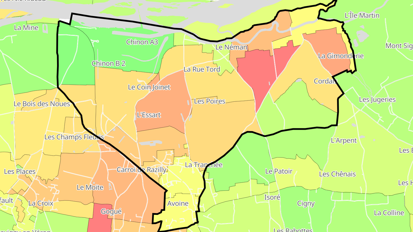 Carte des prix de l'immobilier Avoine
