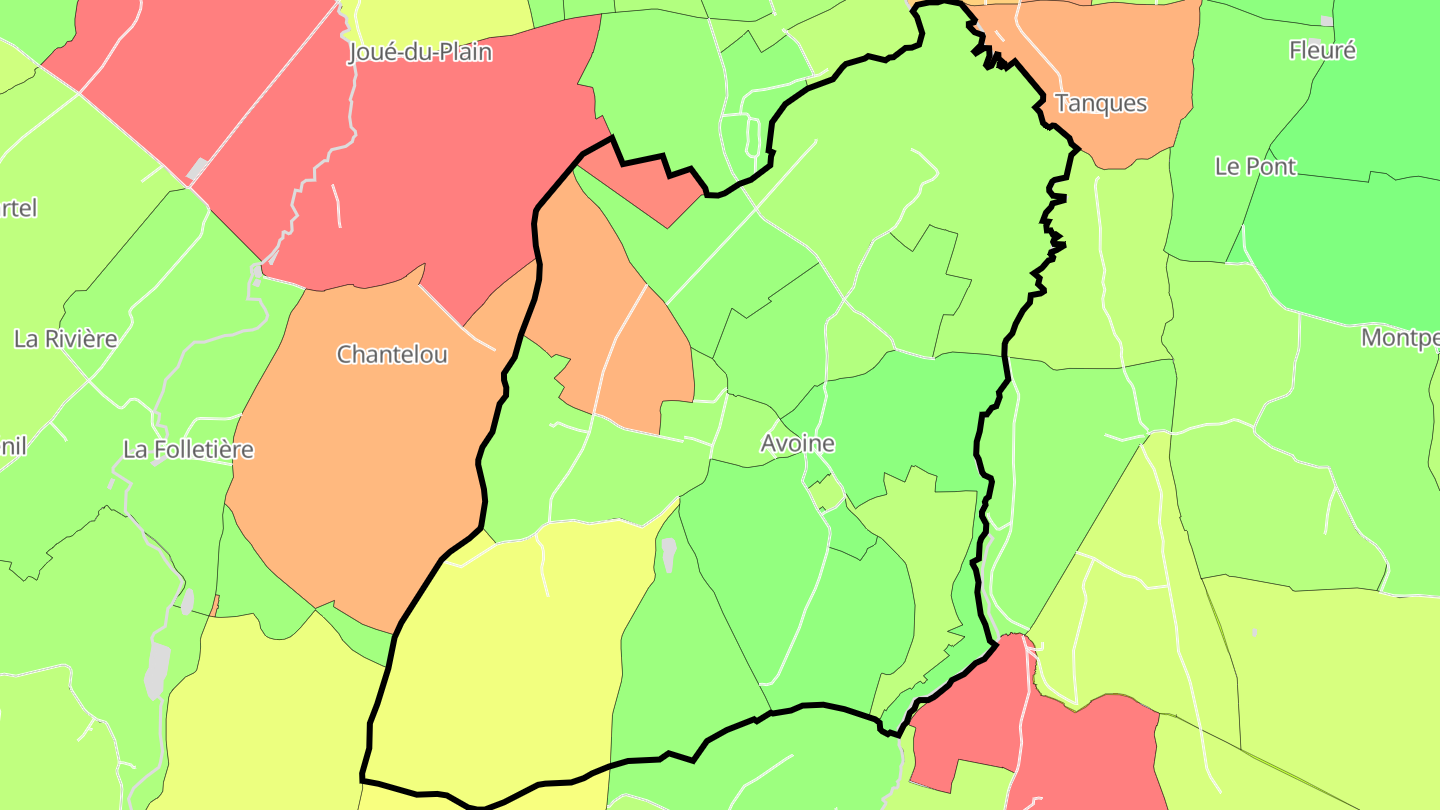 Carte des prix de l'immobilier Avoine