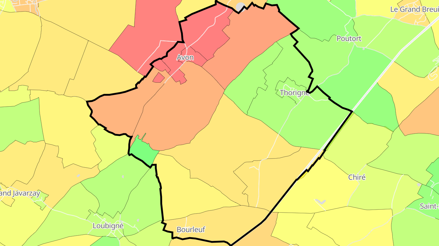 Carte des prix de l'immobilier Avon