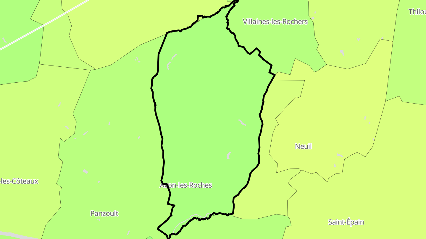 Carte des prix de l'immobilier Avon-les-Roches