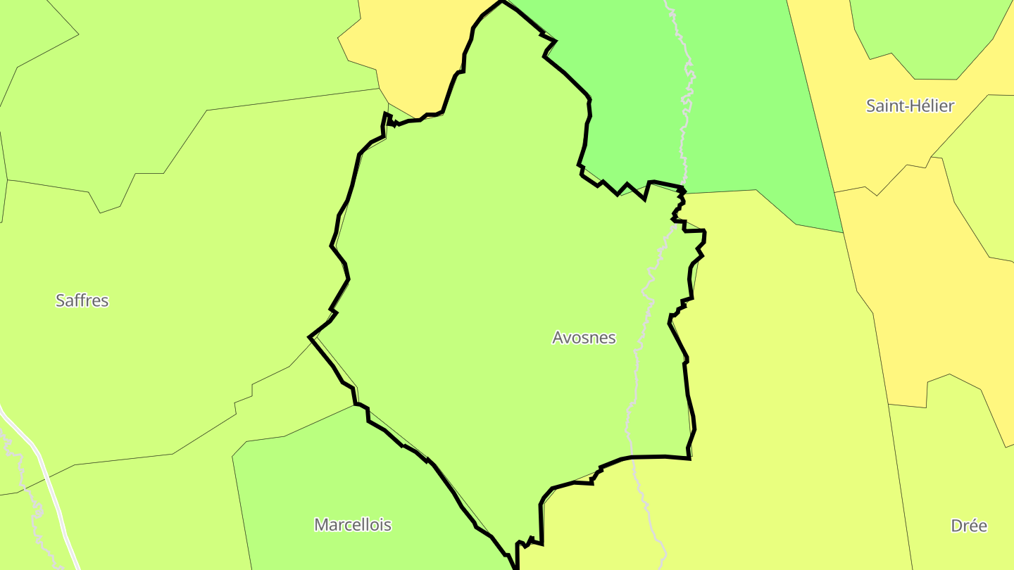 Carte des prix de l'immobilier Avosnes