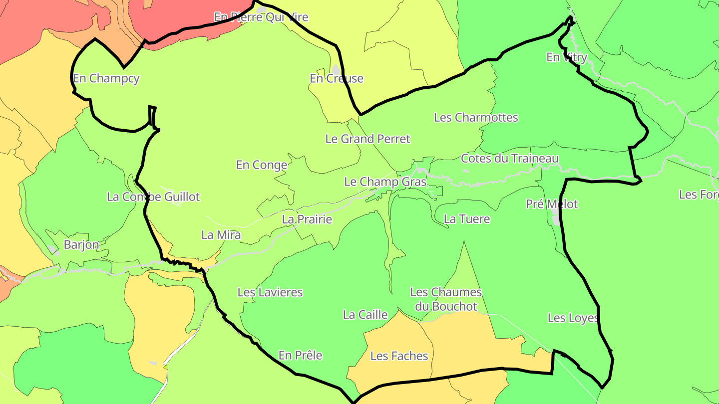 Carte des prix de l'immobilier Avot