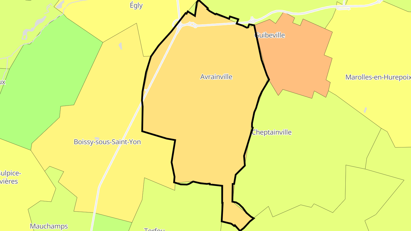 Carte des prix de l'immobilier Avrainville