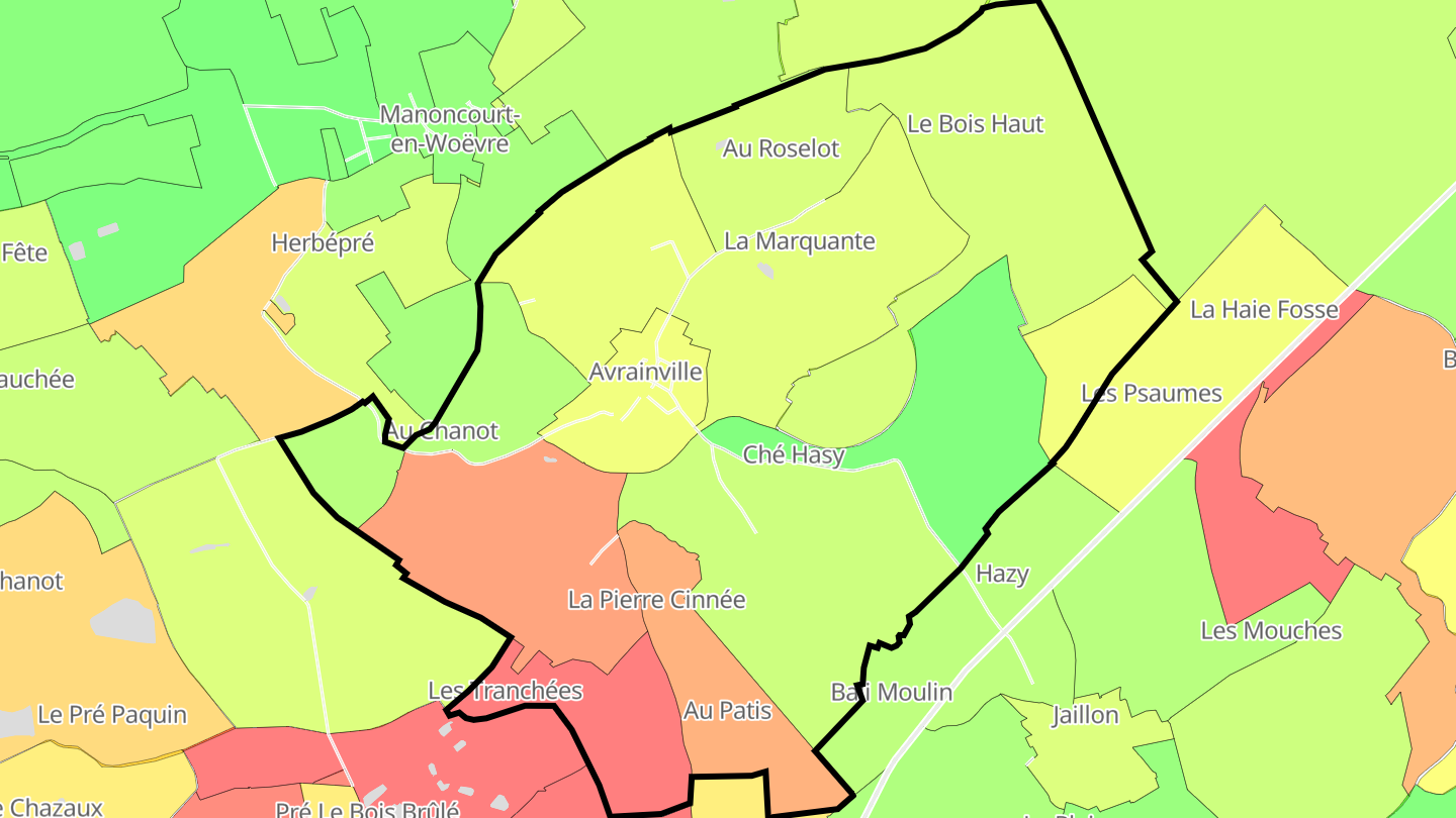 Carte des prix de l'immobilier Avrainville