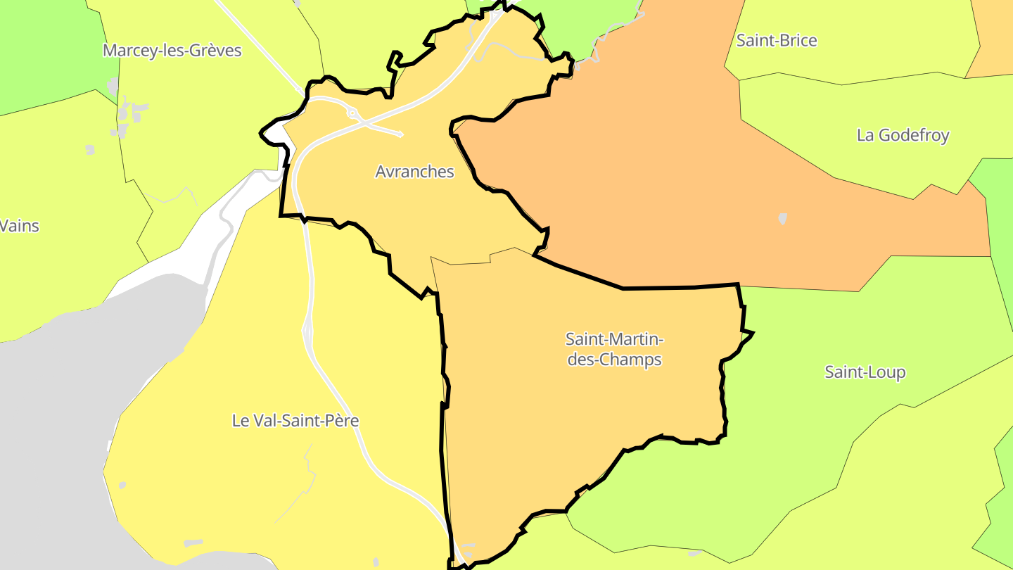 Carte des prix de l'immobilier Avranches
