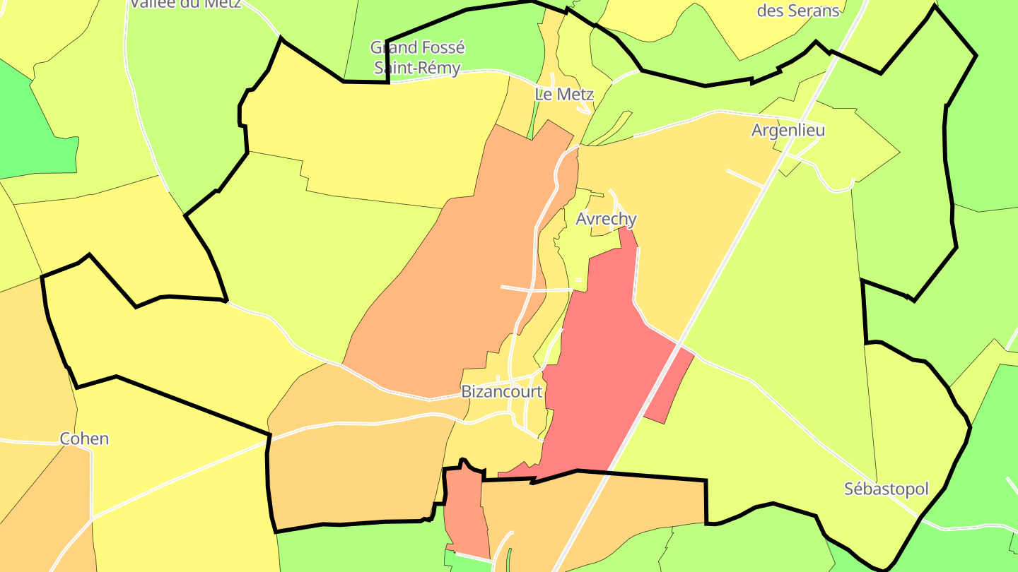Carte des prix de l'immobilier Avrechy