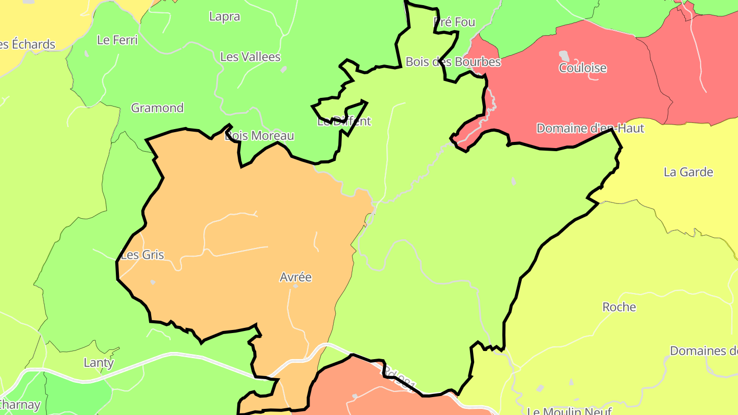 Carte des prix de l'immobilier Avrée