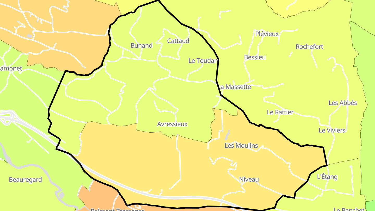 Carte des prix de l'immobilier Avressieux