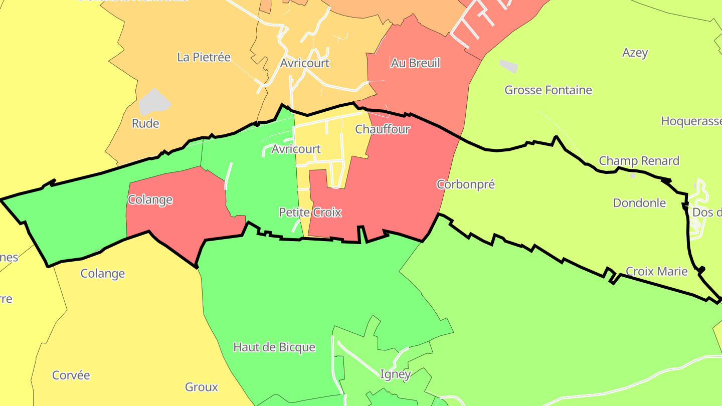 Carte des prix de l'immobilier Avricourt