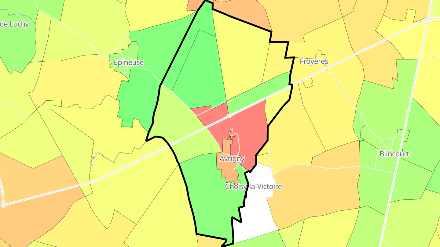 Carte des prix de l'immobilier Avrigny