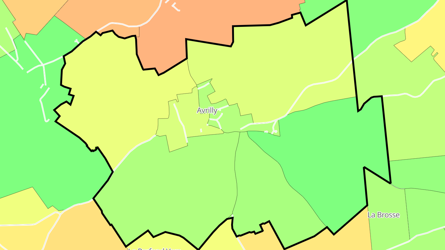 Carte des prix de l'immobilier Avrilly