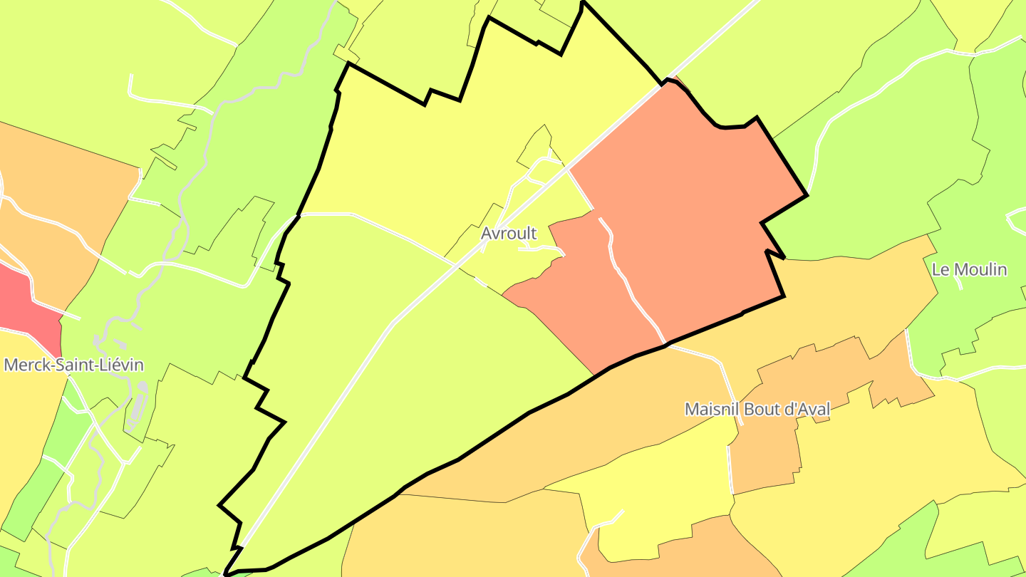 Carte des prix de l'immobilier Avroult