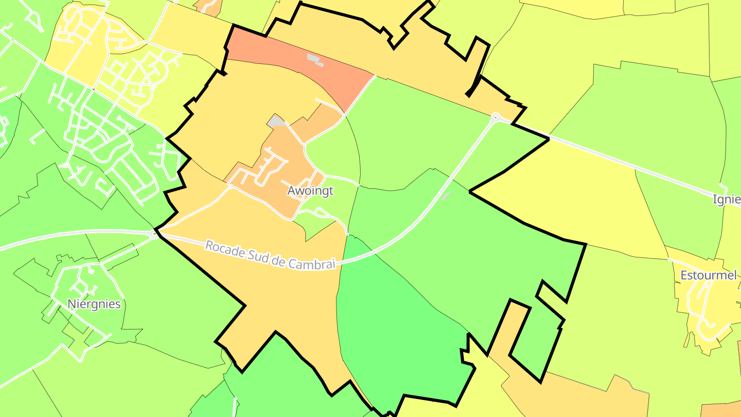 Carte des prix de l'immobilier Awoingt