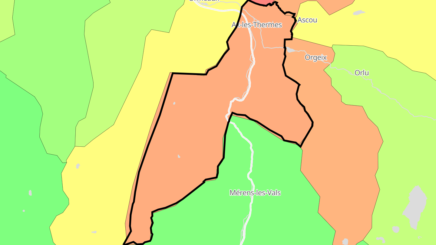 Carte des prix de l'immobilier Ax-les-Thermes