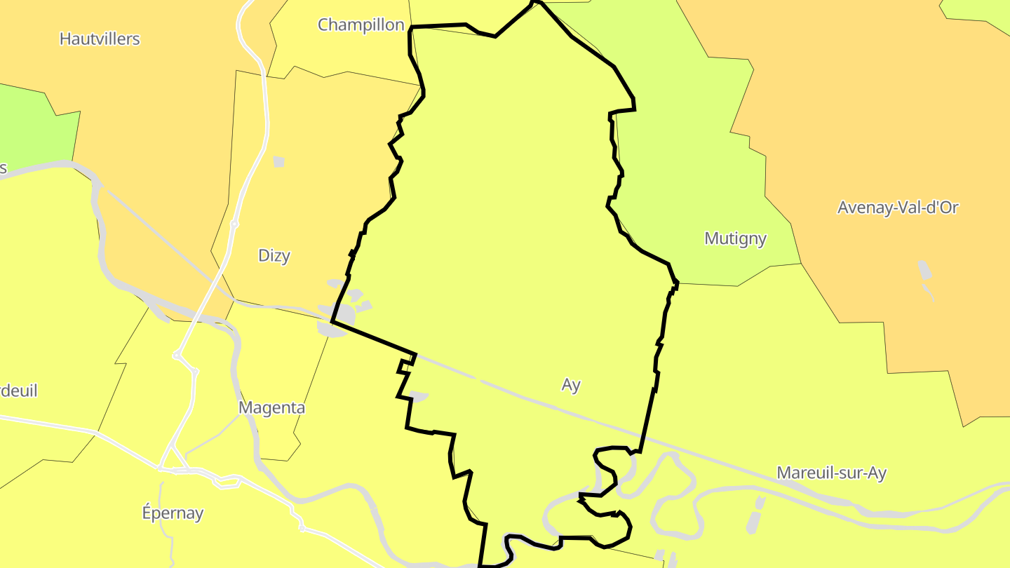 Carte des prix de l'immobilier Ay