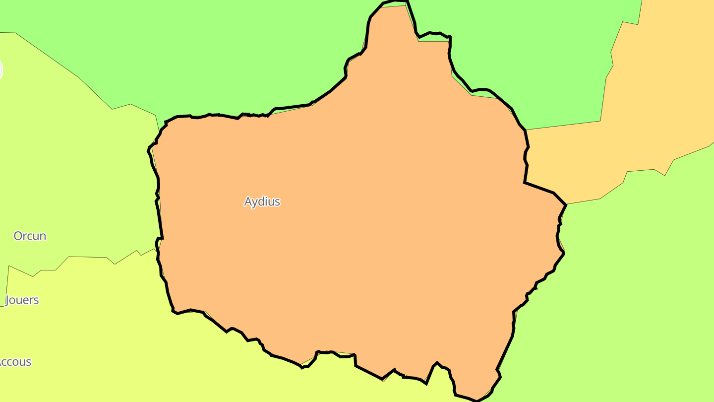 Carte des prix de l'immobilier Aydius