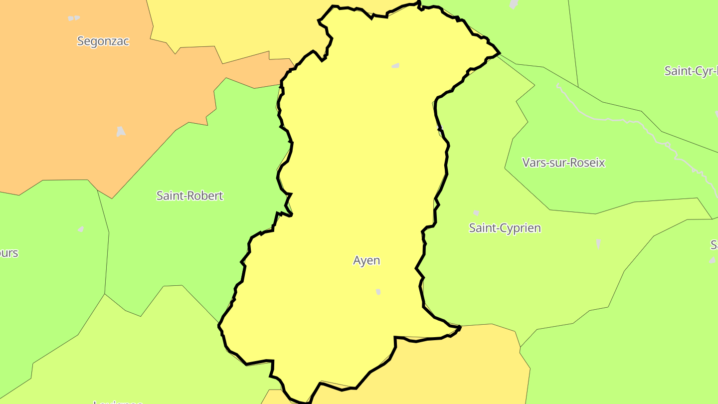 Carte des prix de l'immobilier Ayen