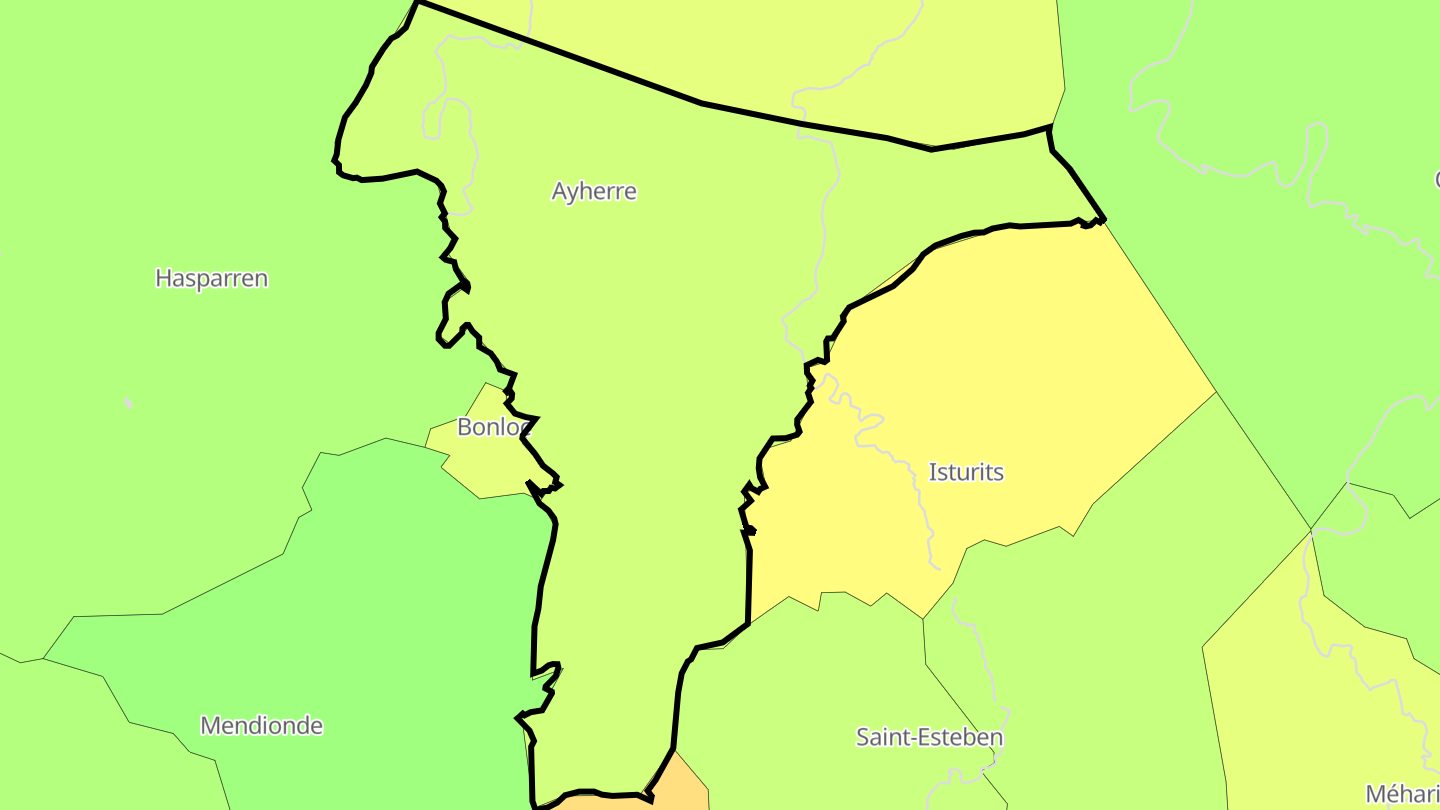 Carte des prix de l'immobilier Ayherre