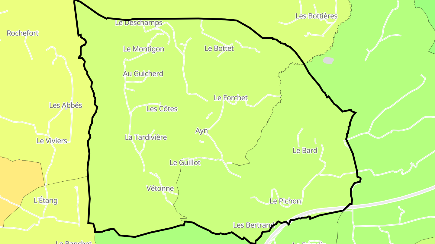 Carte des prix de l'immobilier Ayn