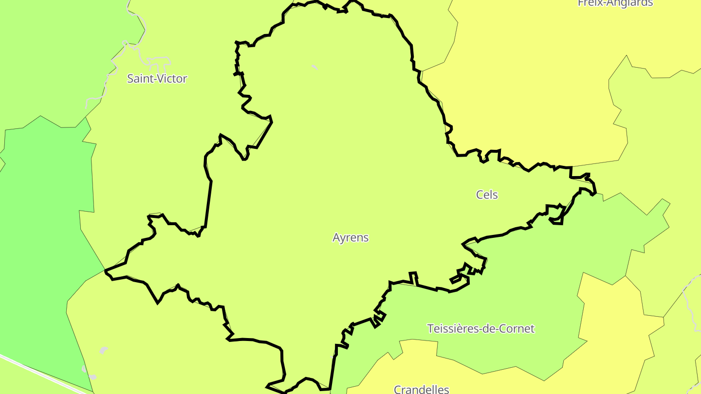 Carte des prix de l'immobilier Ayrens