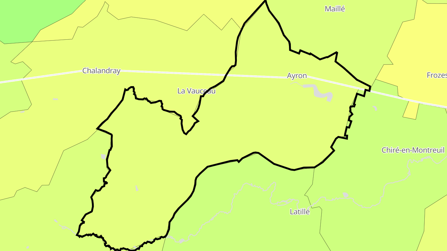 Carte des prix de l'immobilier Ayron