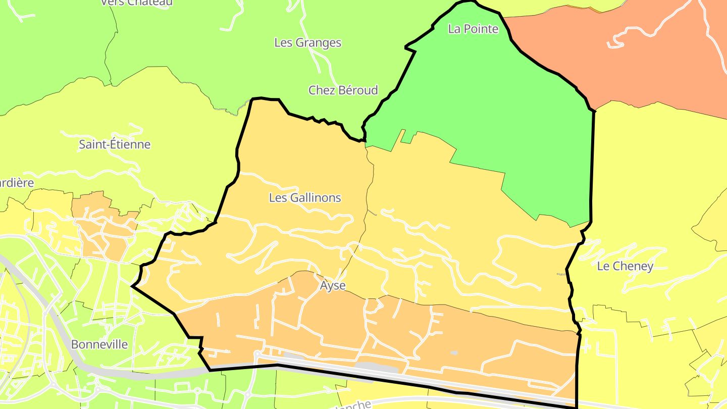 Carte des prix de l'immobilier Ayse