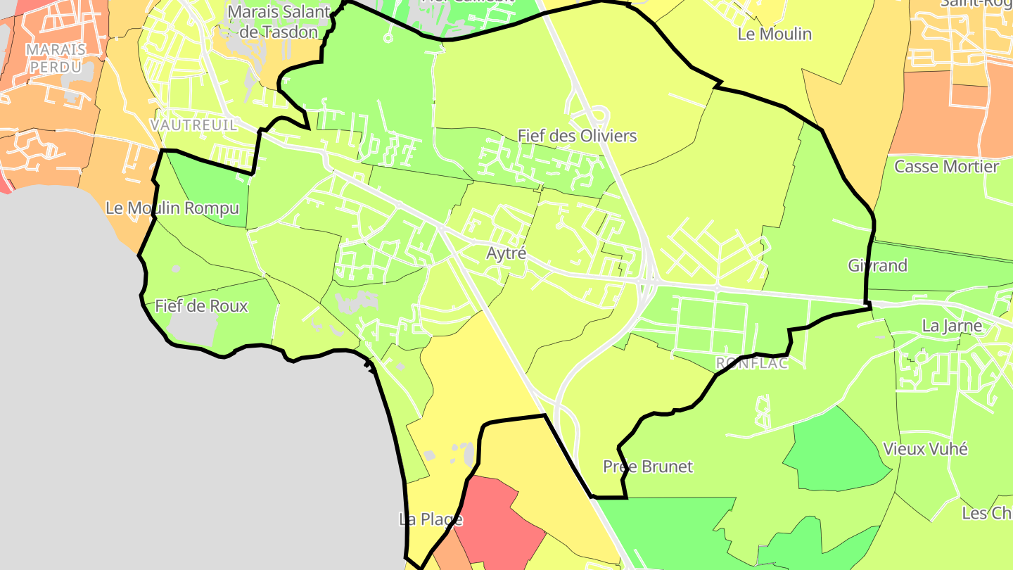 Carte des prix de l'immobilier Aytré