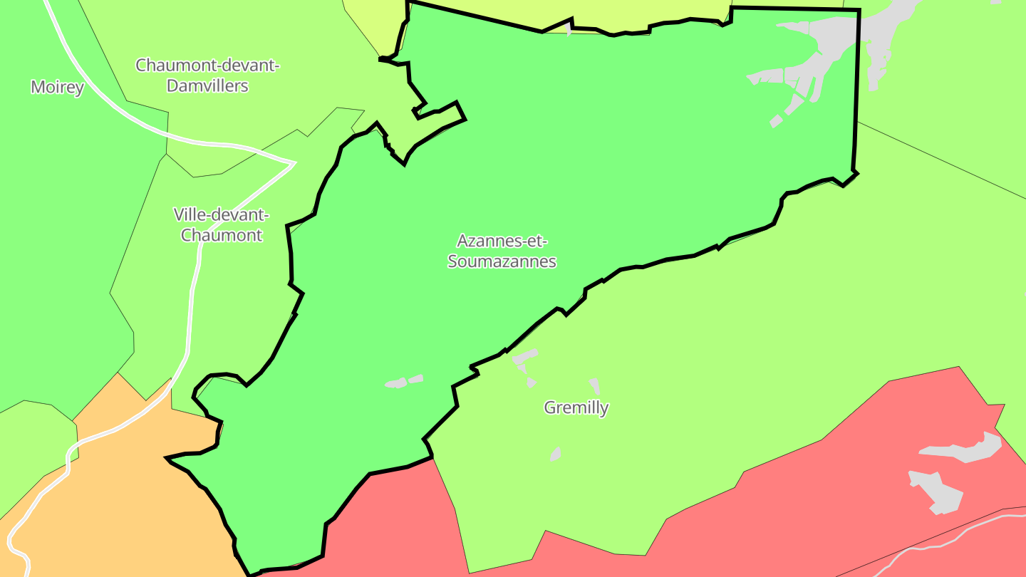 Carte des prix de l'immobilier Azannes-et-Soumazannes