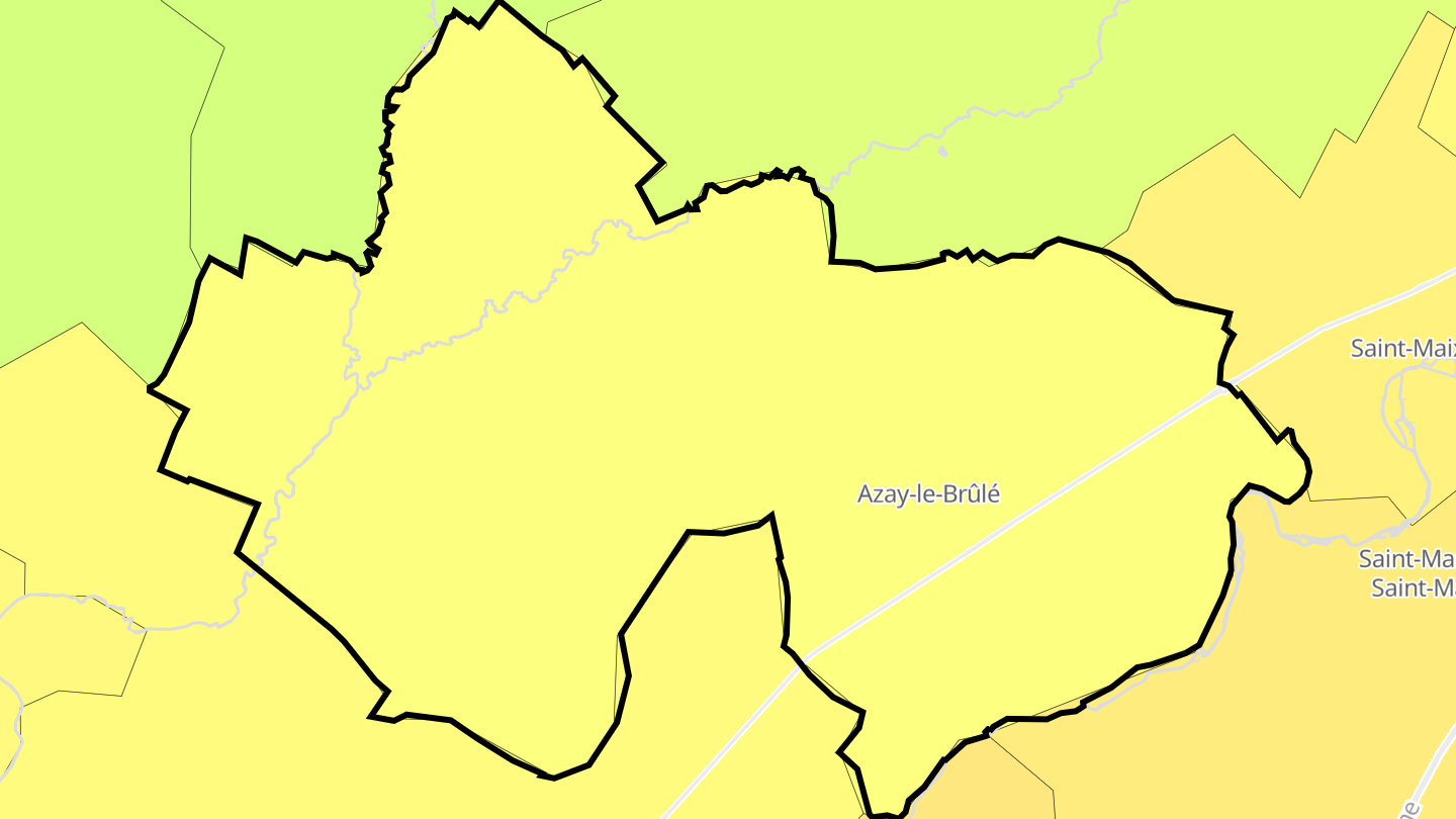 Carte des prix de l'immobilier Azay-le-Brûlé