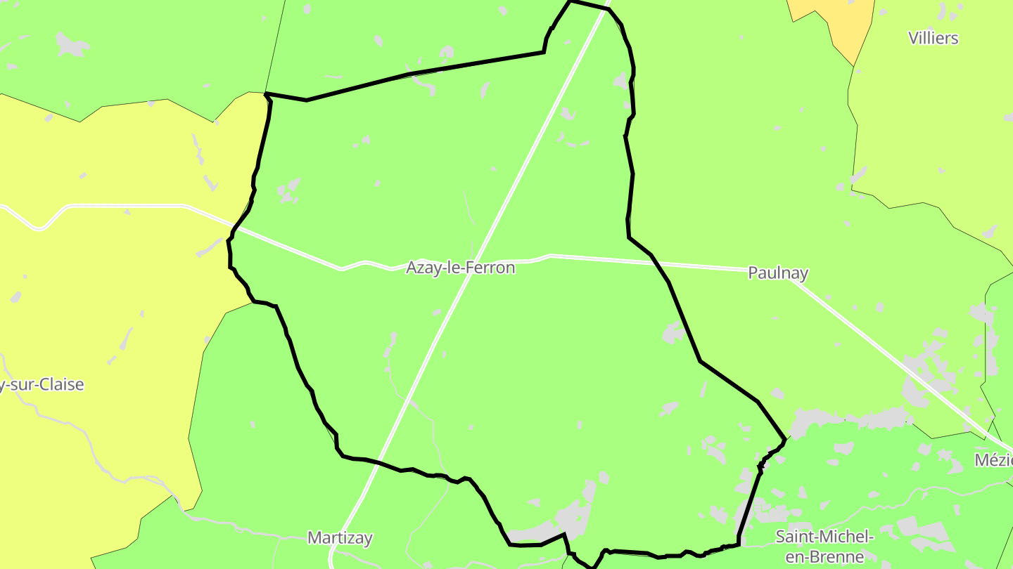 Carte des prix de l'immobilier Azay-le-Ferron