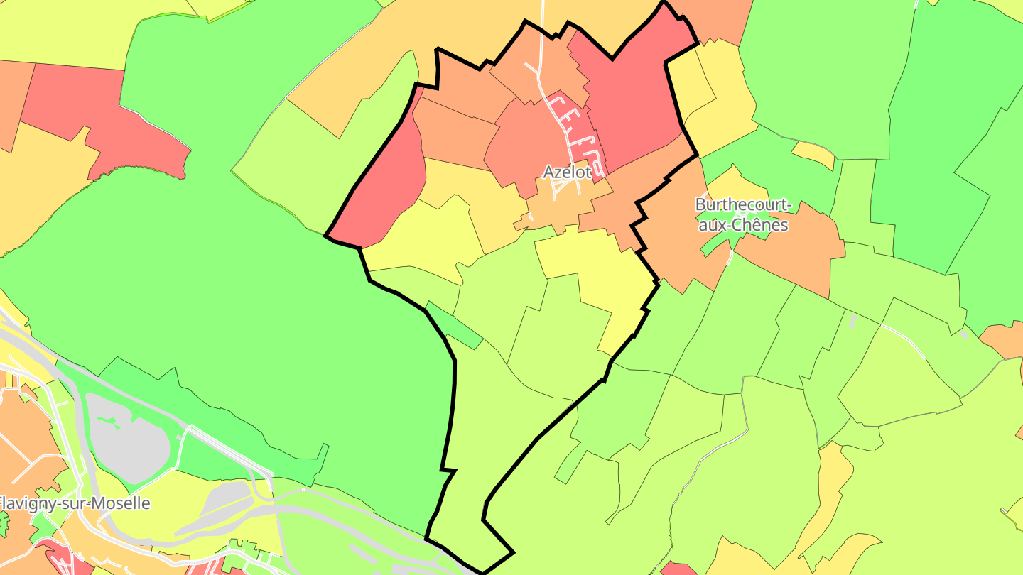 Carte des prix de l'immobilier Azelot