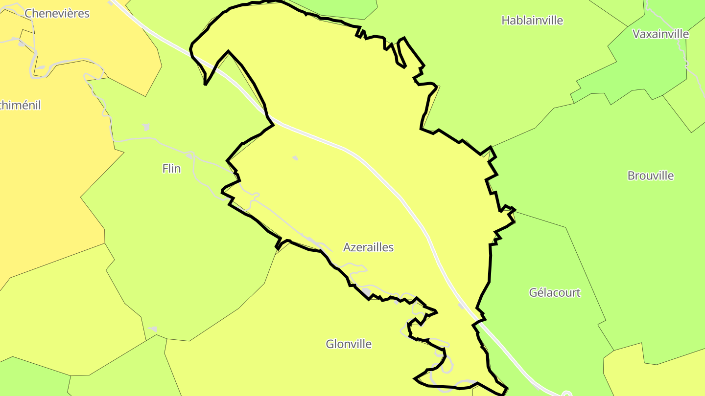 Carte des prix de l'immobilier Azerailles