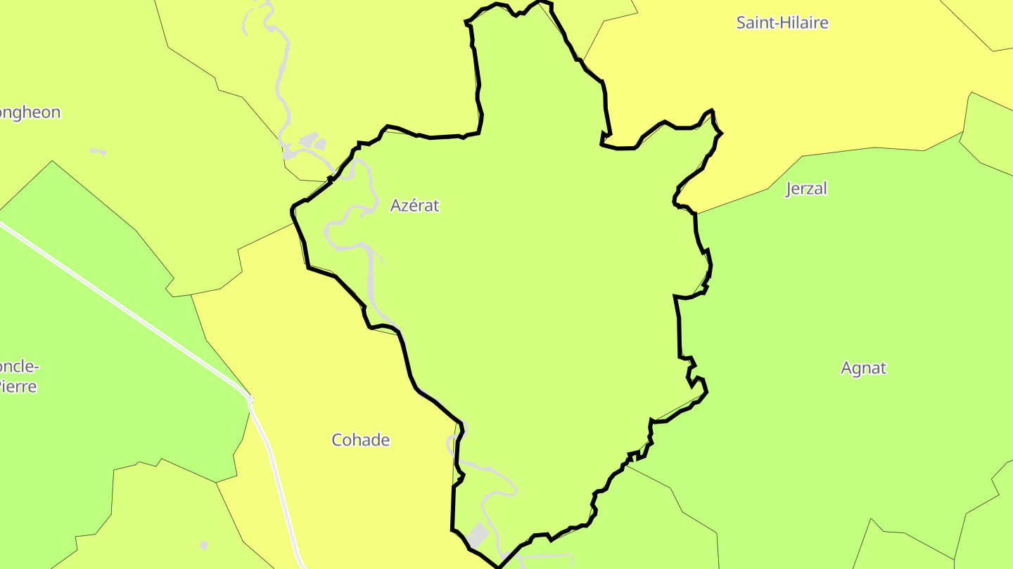 Carte des prix de l'immobilier Azérat