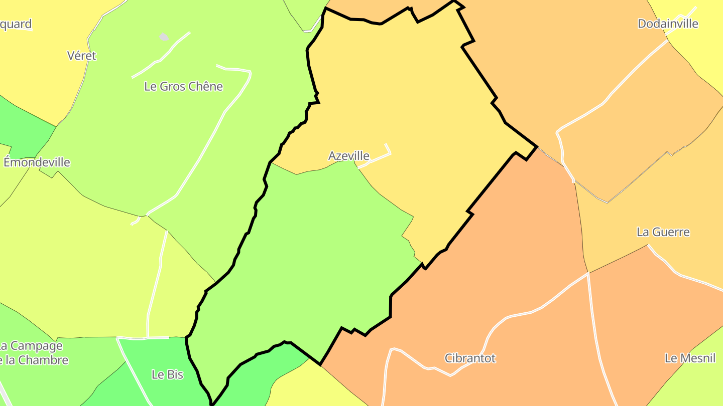Carte des prix de l'immobilier Azeville