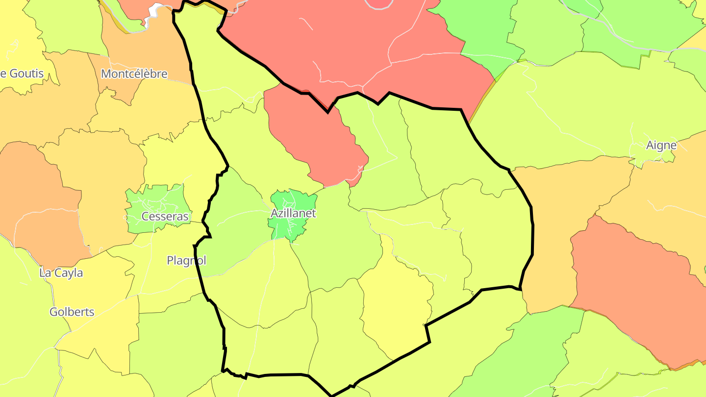 Carte des prix de l'immobilier Azillanet