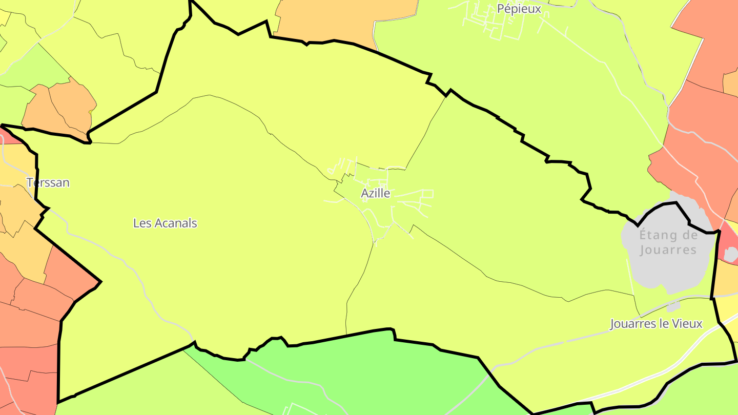 Carte des prix de l'immobilier Azille