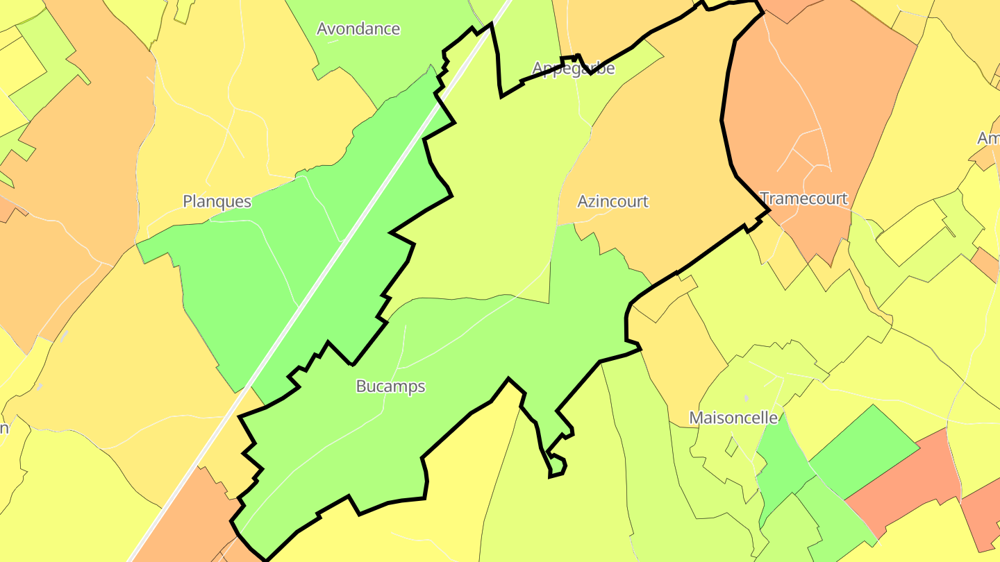 Carte des prix de l'immobilier Azincourt