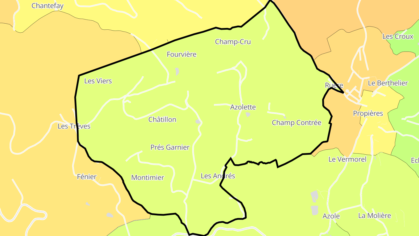 Carte des prix de l'immobilier Azolette