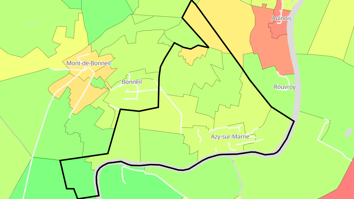Carte des prix de l'immobilier Azy-sur-Marne