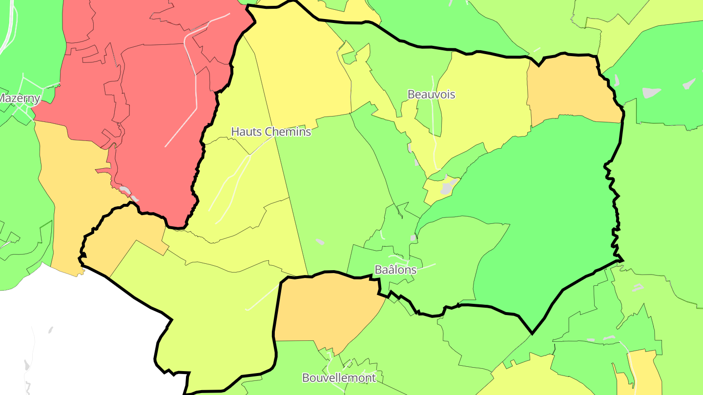 Carte des prix de l'immobilier Baâlons