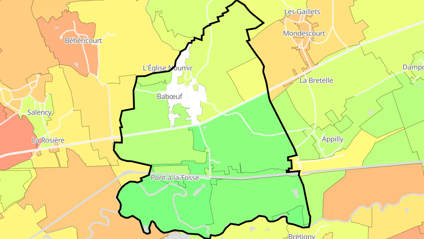 Carte des prix de l'immobilier Babœuf