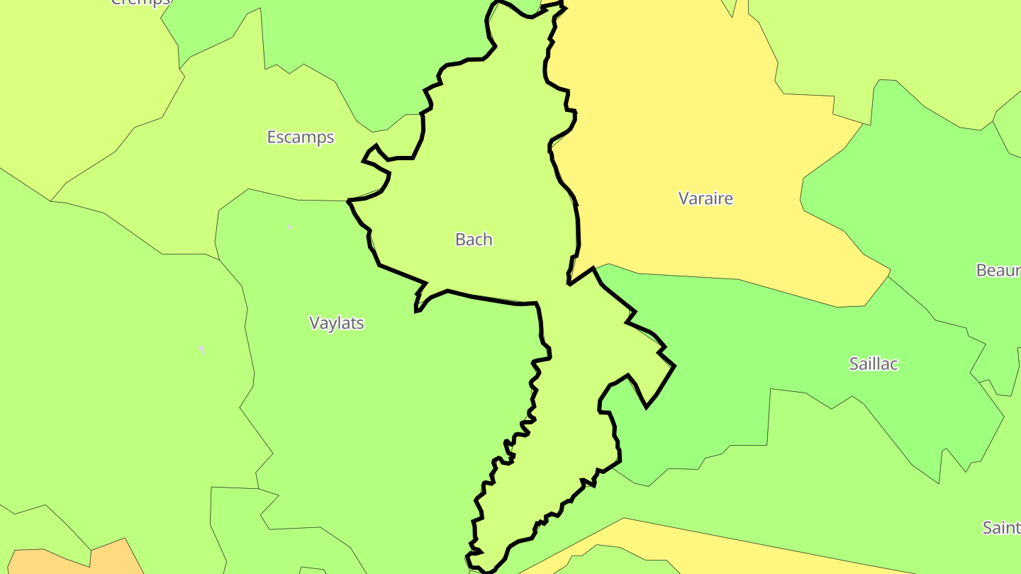 Carte des prix de l'immobilier Bach