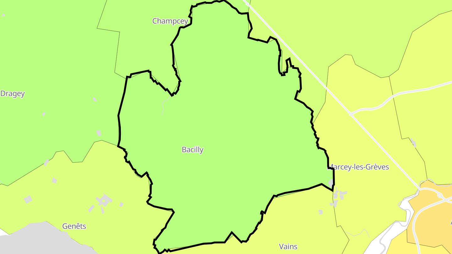 Carte des prix de l'immobilier Bacilly