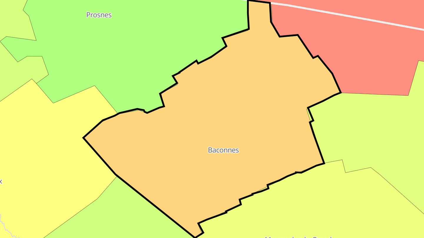 Carte des prix de l'immobilier Baconnes