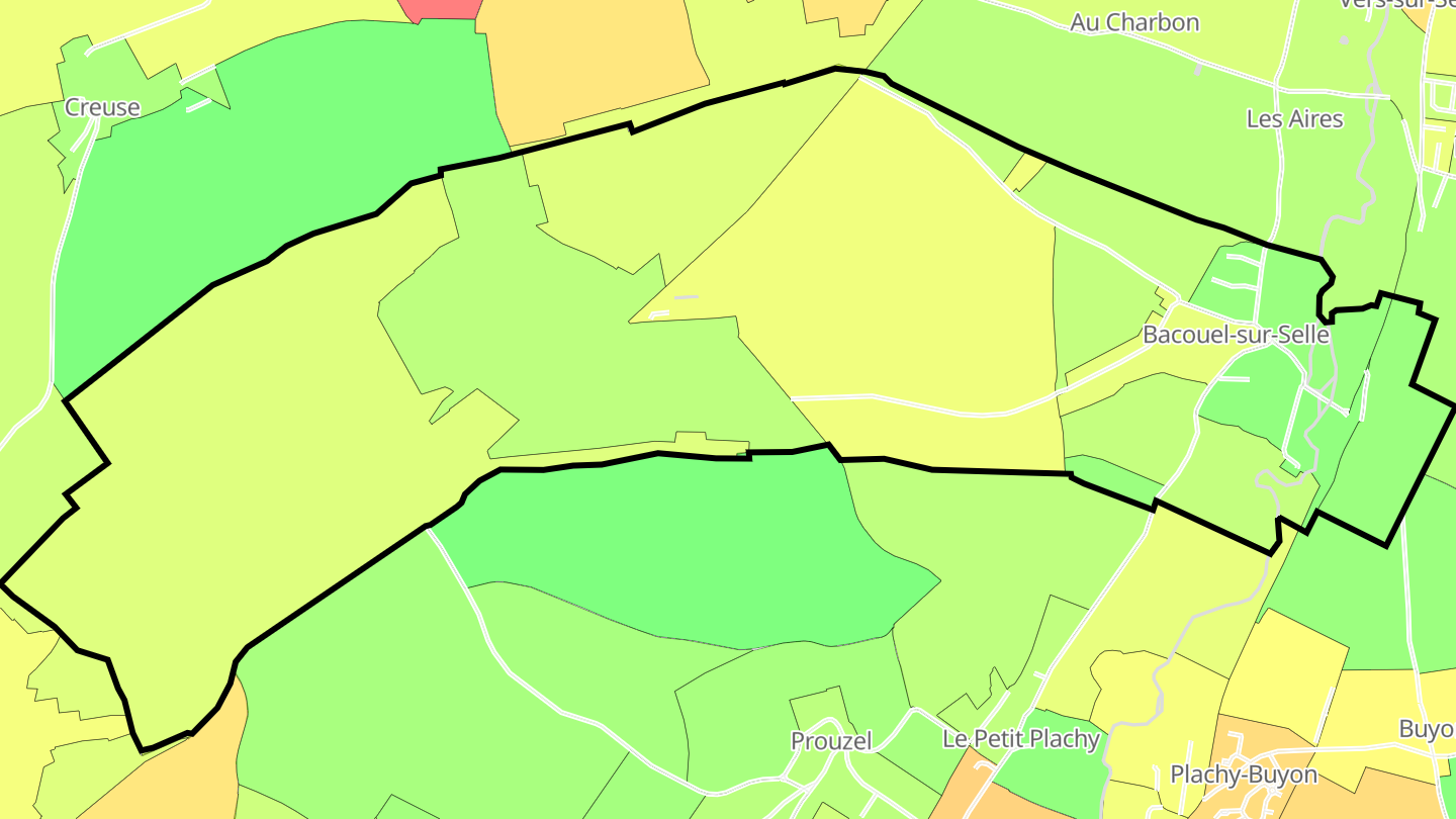 Carte des prix de l'immobilier Bacouel-sur-Selle