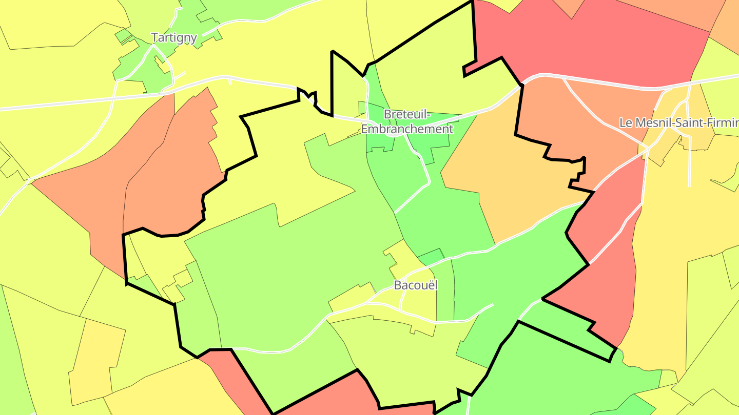 Carte des prix de l'immobilier Bacouël