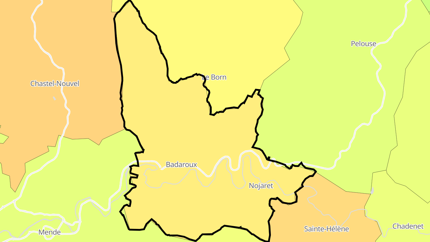 Carte des prix de l'immobilier Badaroux