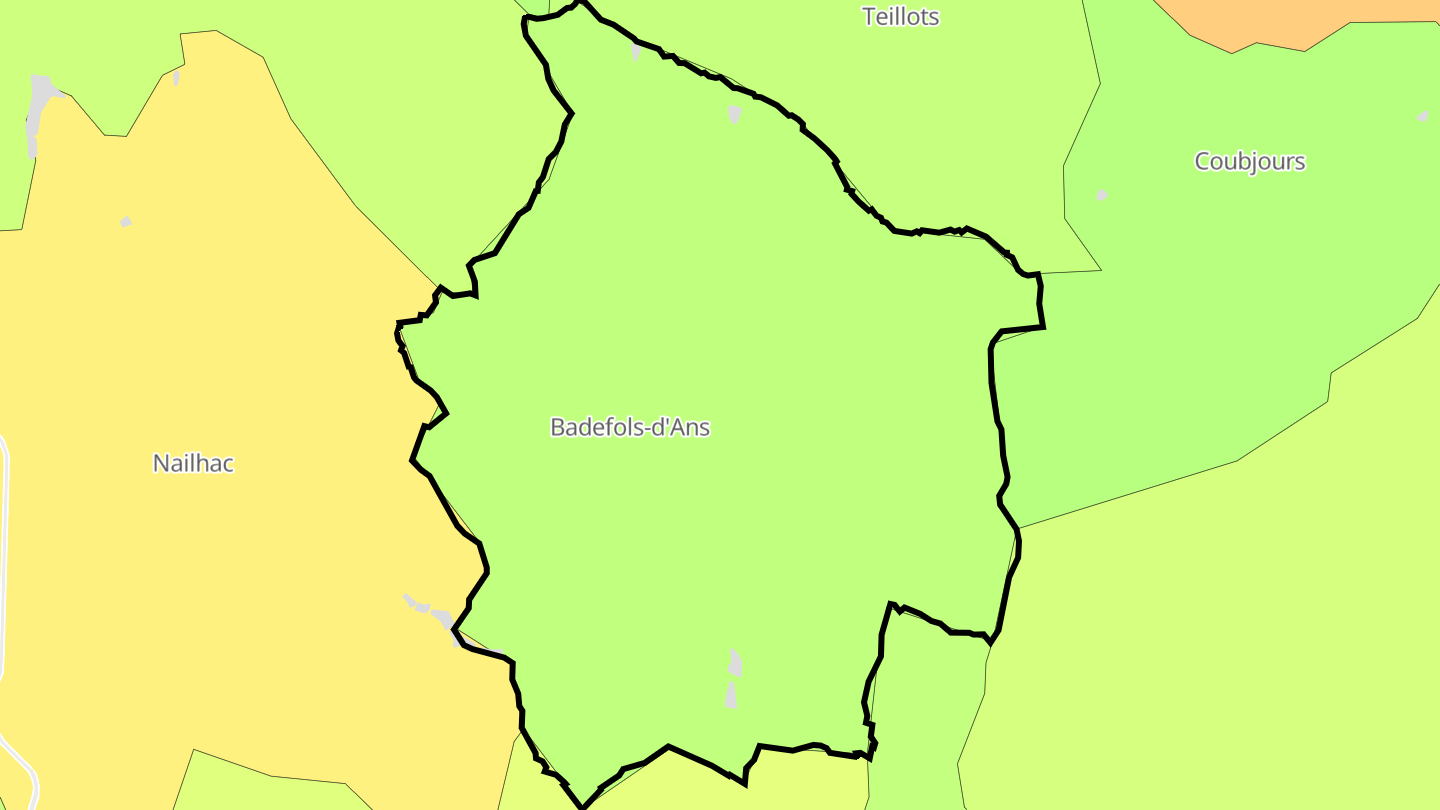 Carte des prix de l'immobilier Badefols-d'Ans
