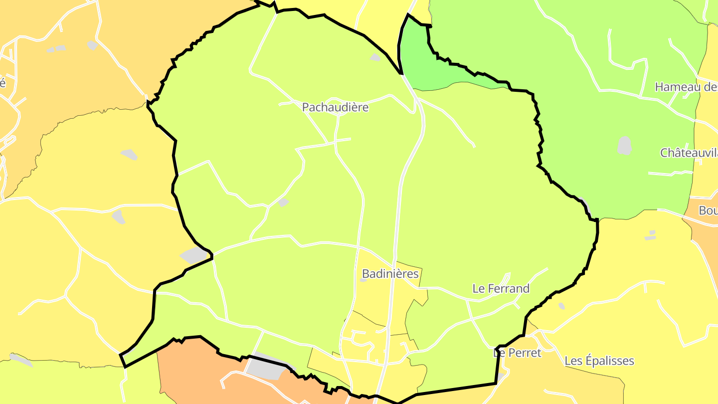 Carte des prix de l'immobilier Badinières