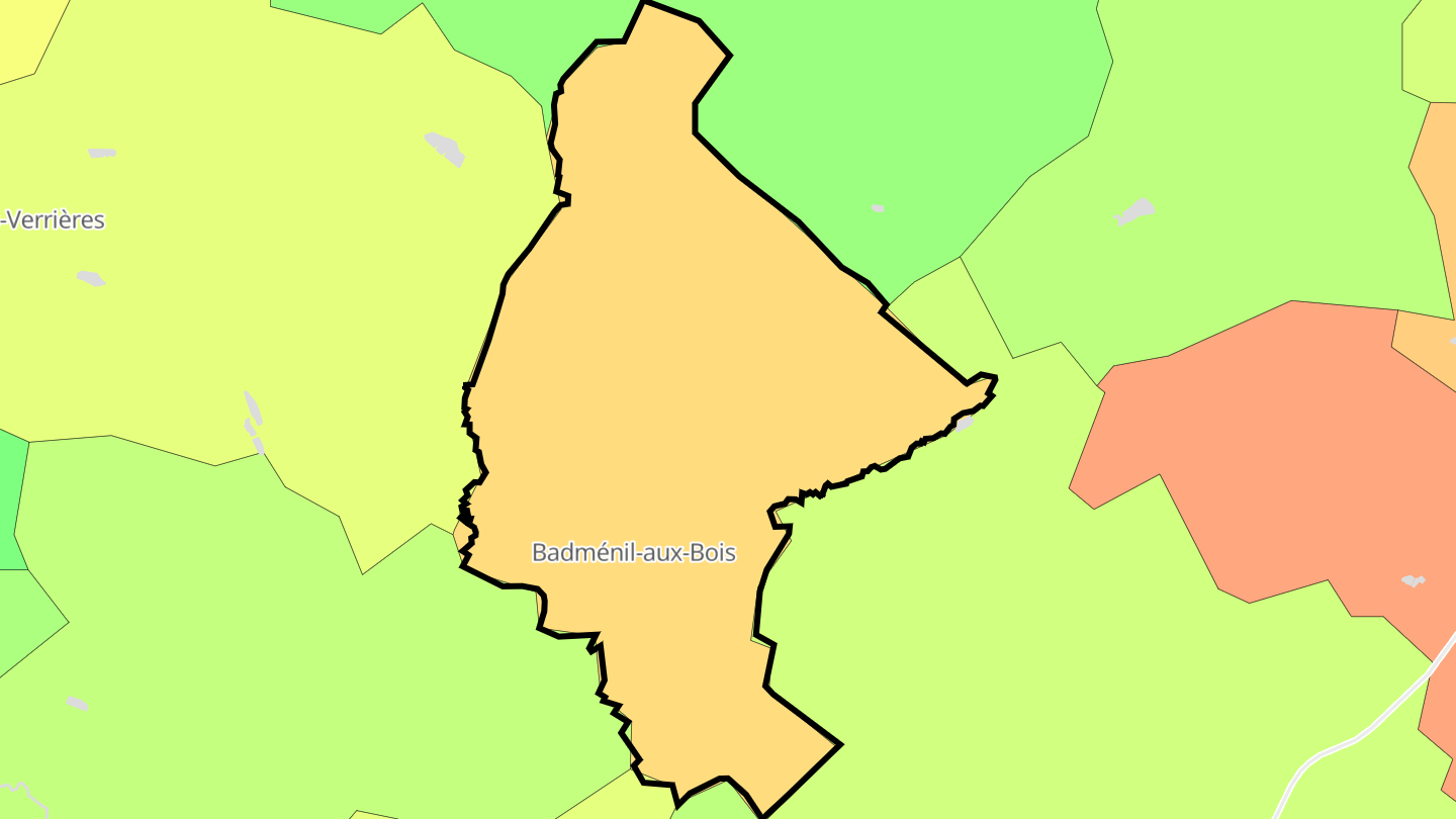 Carte des prix de l'immobilier Badménil-aux-Bois